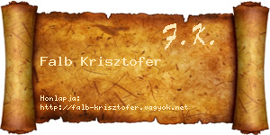 Falb Krisztofer névjegykártya